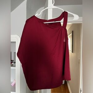 Express Maroon Asymmetric Blouse